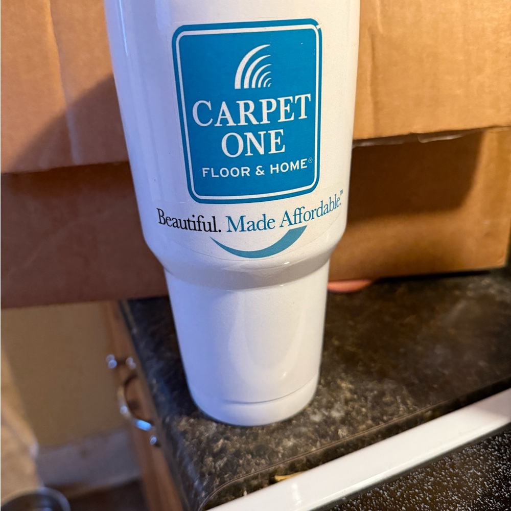 Carpet One White Insulated Travel Tumbler